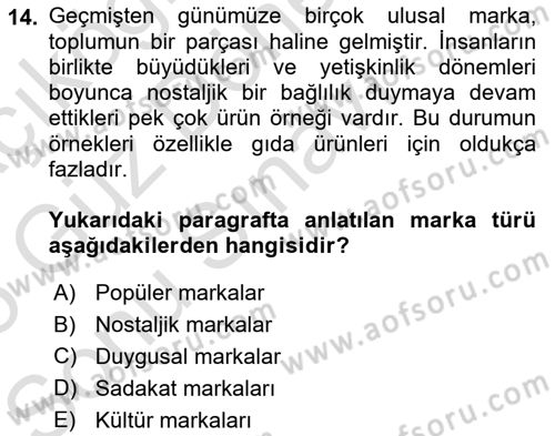 Ambalaj Tasarımı Dersi 2024 - 2025 Yılı (Final) Dönem Sonu Sınav Soruları 14. Soru