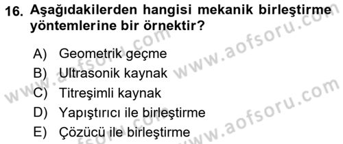 Ambalaj Tasarımı Dersi 2024 - 2025 Yılı (Final) Dönem Sonu Sınav Soruları 16. Soru