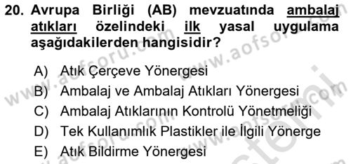Ambalaj Tasarımı Dersi 2024 - 2025 Yılı (Final) Dönem Sonu Sınav Soruları 20. Soru
