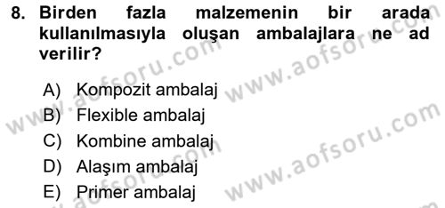 Ambalaj Tasarımı Dersi 2024 - 2025 Yılı (Final) Dönem Sonu Sınav Soruları 8. Soru