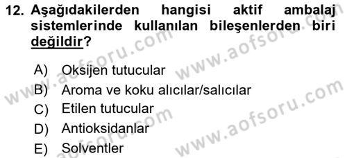 Ambalaj Tasarımı Dersi 2024 - 2025 Yılı Yaz Okulu Sınav Soruları 12. Soru