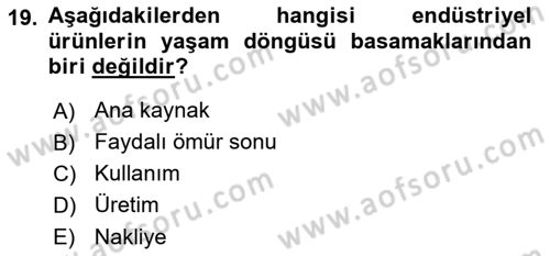 Ambalaj Tasarımı Dersi 2024 - 2025 Yılı Yaz Okulu Sınav Soruları 19. Soru