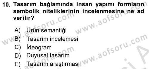 Ambalaj Tasarımı Dersi 2025 - 2026 Yılı (Vize) Ara Sınav Soruları 10. Soru