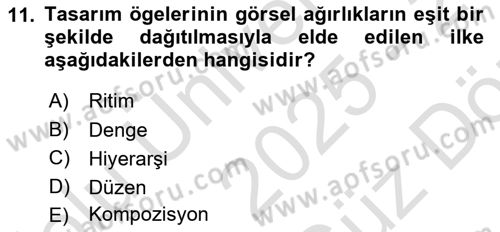 Ambalaj Tasarımı Dersi 2025 - 2026 Yılı (Vize) Ara Sınav Soruları 11. Soru