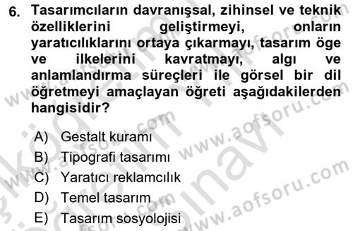 Ambalaj Tasarımı Dersi 2025 - 2026 Yılı (Vize) Ara Sınav Soruları 6. Soru