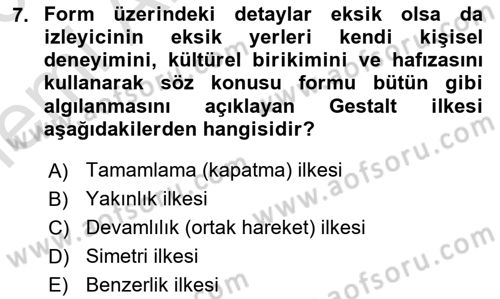 Ambalaj Tasarımı Dersi 2025 - 2026 Yılı (Vize) Ara Sınav Soruları 7. Soru