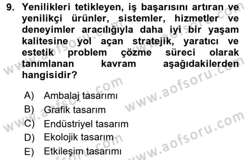 Ambalaj Tasarımı Dersi 2025 - 2026 Yılı (Vize) Ara Sınav Soruları 9. Soru