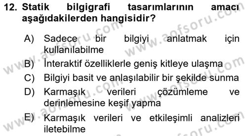 Bilgi Görselleştirme Dersi 2024 - 2025 Yılı (Vize) Ara Sınav Soruları 12. Soru