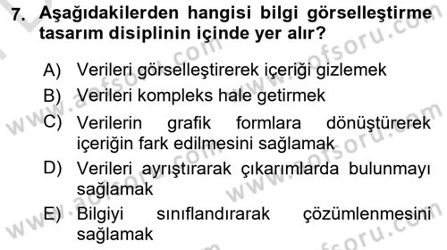 Bilgi Görselleştirme Dersi 2024 - 2025 Yılı (Final) Dönem Sonu Sınav Soruları 7. Soru