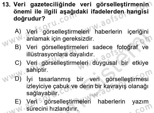 Bilgi Görselleştirme Dersi 2024 - 2025 Yılı Yaz Okulu Sınav Soruları 13. Soru