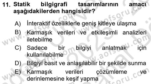 Bilgi Görselleştirme Dersi 2025 - 2026 Yılı (Vize) Ara Sınav Soruları 11. Soru