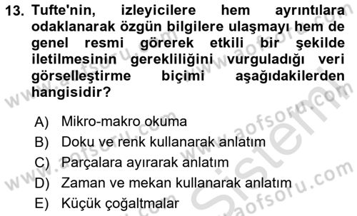 Bilgi Görselleştirme Dersi 2025 - 2026 Yılı (Vize) Ara Sınav Soruları 13. Soru