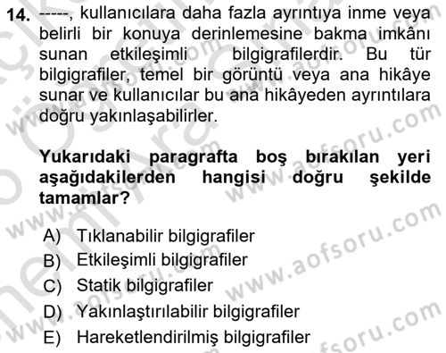 Bilgi Görselleştirme Dersi 2025 - 2026 Yılı (Vize) Ara Sınav Soruları 14. Soru