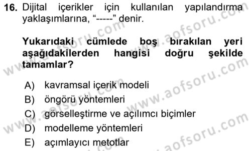 Bilgi Görselleştirme Dersi 2025 - 2026 Yılı (Vize) Ara Sınav Soruları 16. Soru