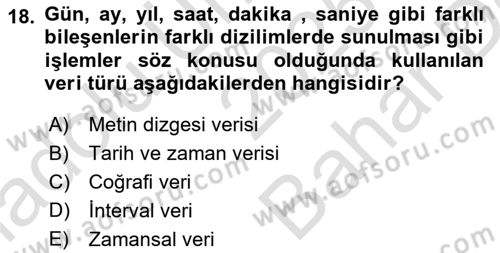 Bilgi Görselleştirme Dersi 2025 - 2026 Yılı (Vize) Ara Sınav Soruları 18. Soru