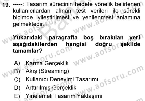 Bilgi Görselleştirme Dersi 2025 - 2026 Yılı (Final) Dönem Sonu Sınav Soruları 19. Soru