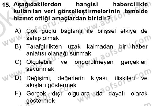Bilgi Görselleştirme Dersi 2025 - 2026 Yılı Yaz Okulu Sınav Soruları 15. Soru