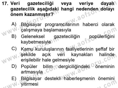 Bilgi Görselleştirme Dersi 2025 - 2026 Yılı Yaz Okulu Sınav Soruları 17. Soru