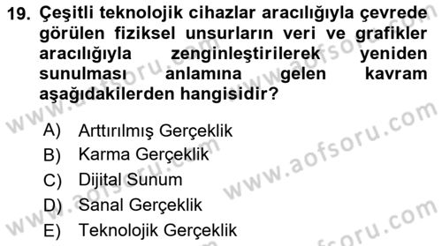 Bilgi Görselleştirme Dersi 2025 - 2026 Yılı Yaz Okulu Sınav Soruları 19. Soru