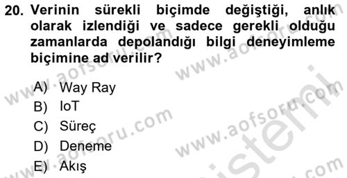 Bilgi Görselleştirme Dersi 2025 - 2026 Yılı Yaz Okulu Sınav Soruları 20. Soru