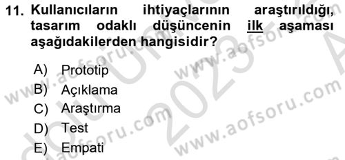 Engellilik Ve Erişilebilir Tasarım Dersi Ara Sınavı Deneme Sınav Soruları 11. Soru