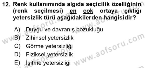 Engellilik Ve Erişilebilir Tasarım Dersi Ara Sınavı Deneme Sınav Soruları 12. Soru