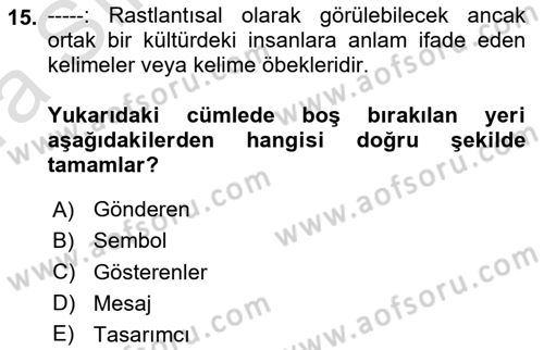 Engellilik Ve Erişilebilir Tasarım Dersi Ara Sınavı Deneme Sınav Soruları 15. Soru