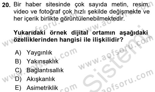 Engellilik Ve Erişilebilir Tasarım Dersi Ara Sınavı Deneme Sınav Soruları 20. Soru