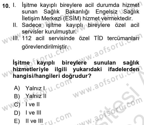 Engellilik Ve Erişilebilir Tasarım Dersi 2023 - 2024 Yılı (Final) Dönem Sonu Sınav Soruları 10. Soru