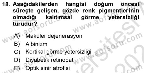 Engellilik Ve Erişilebilir Tasarım Dersi 2023 - 2024 Yılı (Final) Dönem Sonu Sınav Soruları 18. Soru