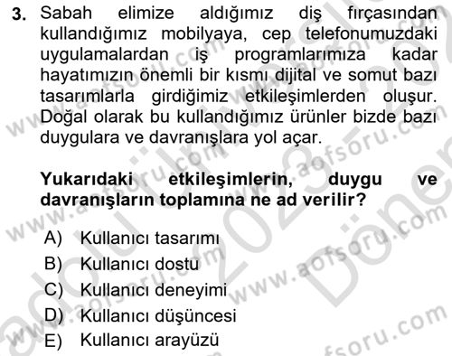 Engellilik Ve Erişilebilir Tasarım Dersi 2023 - 2024 Yılı (Final) Dönem Sonu Sınav Soruları 3. Soru