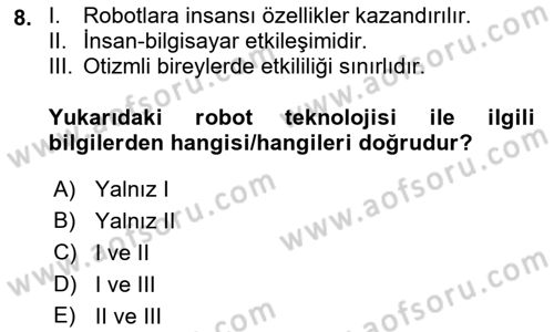 Engellilik Ve Erişilebilir Tasarım Dersi 2023 - 2024 Yılı (Final) Dönem Sonu Sınav Soruları 8. Soru