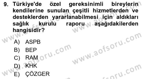 Engellilik Ve Erişilebilir Tasarım Dersi 2023 - 2024 Yılı (Final) Dönem Sonu Sınav Soruları 9. Soru