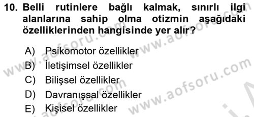 Engellilik Ve Erişilebilir Tasarım Dersi 2023 - 2024 Yılı Yaz Okulu Sınav Soruları 10. Soru