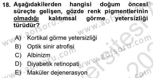 Engellilik Ve Erişilebilir Tasarım Dersi 2023 - 2024 Yılı Yaz Okulu Sınav Soruları 18. Soru