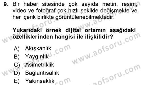 Engellilik Ve Erişilebilir Tasarım Dersi 2023 - 2024 Yılı Yaz Okulu Sınav Soruları 9. Soru