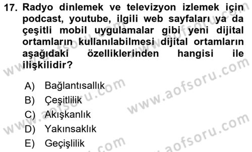 Engellilik Ve Erişilebilir Tasarım Dersi Ara Sınavı Deneme Sınav Soruları 17. Soru