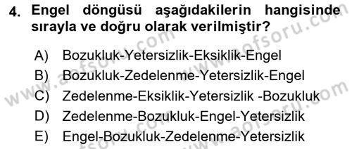 Engellilik Ve Erişilebilir Tasarım Dersi Ara Sınavı Deneme Sınav Soruları 4. Soru