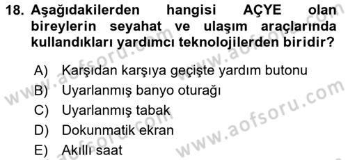 Engellilik Ve Erişilebilir Tasarım Dersi 2024 - 2025 Yılı (Final) Dönem Sonu Sınav Soruları 18. Soru