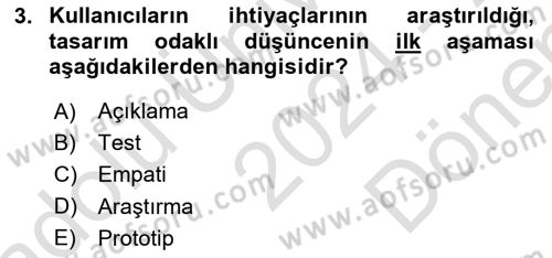 Engellilik Ve Erişilebilir Tasarım Dersi 2024 - 2025 Yılı (Final) Dönem Sonu Sınav Soruları 3. Soru