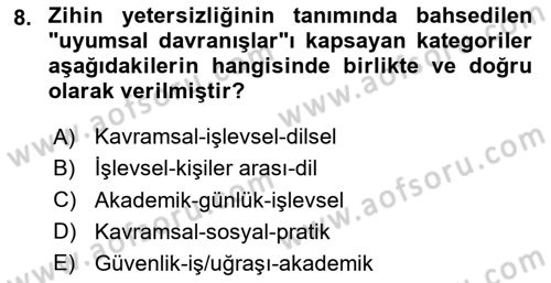 Engellilik Ve Erişilebilir Tasarım Dersi 2024 - 2025 Yılı (Final) Dönem Sonu Sınav Soruları 8. Soru