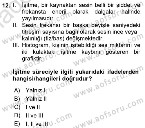 Engellilik Ve Erişilebilir Tasarım Dersi 2024 - 2025 Yılı Yaz Okulu Sınav Soruları 12. Soru