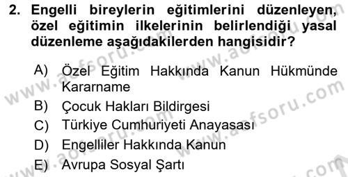 Engellilik Ve Erişilebilir Tasarım Dersi 2024 - 2025 Yılı Yaz Okulu Sınav Soruları 2. Soru