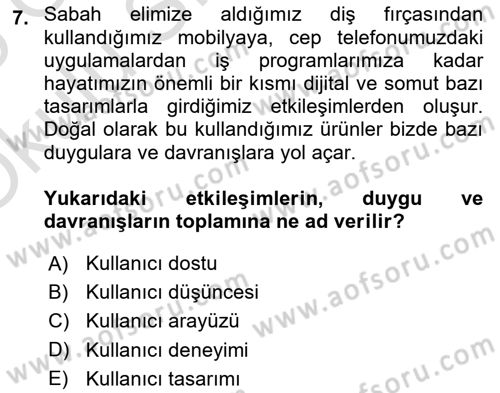 Engellilik Ve Erişilebilir Tasarım Dersi 2024 - 2025 Yılı Yaz Okulu Sınav Soruları 7. Soru