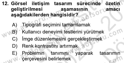 Engellilik Ve Erişilebilir Tasarım Dersi 2025 - 2026 Yılı (Vize) Ara Sınav Soruları 12. Soru