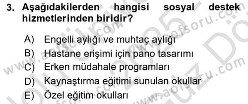 Engellilik Ve Erişilebilir Tasarım Dersi 2025 - 2026 Yılı (Vize) Ara Sınav Soruları 3. Soru