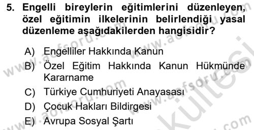 Engellilik Ve Erişilebilir Tasarım Dersi 2025 - 2026 Yılı (Vize) Ara Sınav Soruları 5. Soru