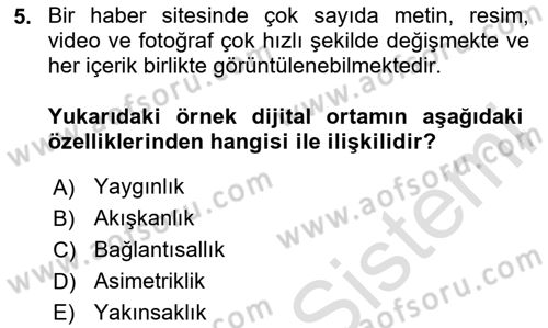 Engellilik Ve Erişilebilir Tasarım Dersi 2025 - 2026 Yılı (Final) Dönem Sonu Sınav Soruları 5. Soru