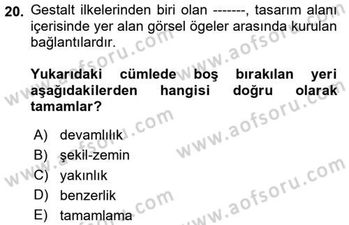 Hareketli Grafik Tasarımı Dersi 2024 - 2025 Yılı (Vize) Ara Sınav Soruları 20. Soru