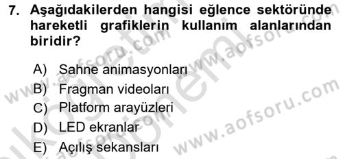 Hareketli Grafik Tasarımı Dersi 2024 - 2025 Yılı (Vize) Ara Sınav Soruları 7. Soru